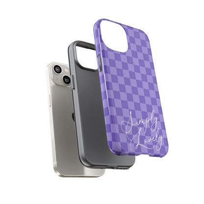 Simply Lovely Purple Checkered F1 Phone Case Design, Trendy F1 Gift, Formula 1 Gift, Cute F1 Phone Case
