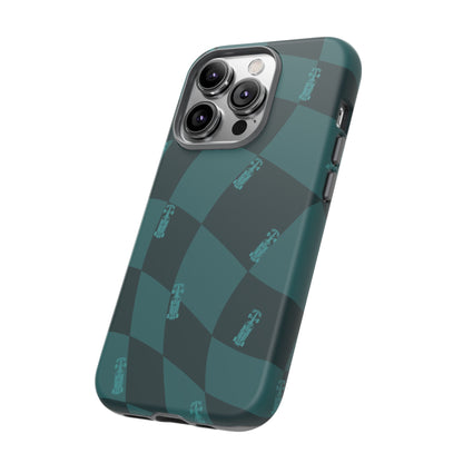 F1 Phone Case Teal Checkered Design, Trendy F1 Gift, Formula 1 Gift, Cute F1 Phone Case, Unique Formula One Phone Case