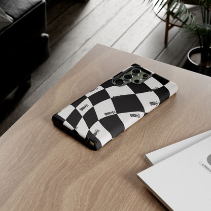 F1 Phone Case Black and White Checkered Design, Trendy F1 Gift, Formula 1 Gift, Cute F1 Phone Case, Unique Formula One Phone Case