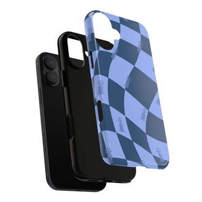F1 Phone Case Blue Checkerboard Design, Trendy F1 Gift, Formula 1 Gift, Cute F1 Phone Case, Unique Formula One Phone Case