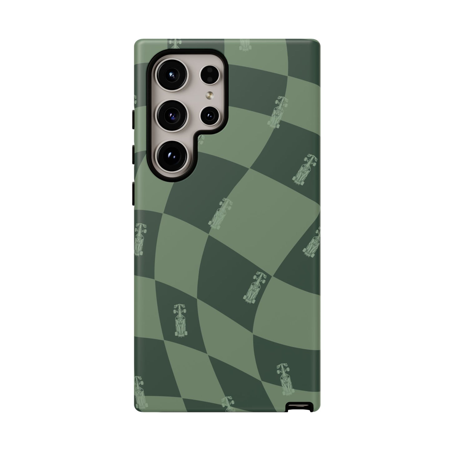 F1 Phone Case Green Checkerboard Design, Trendy F1 Gift, Formula 1 Gift, Cute F1 Phone Case, Unique Formula One Phone Case