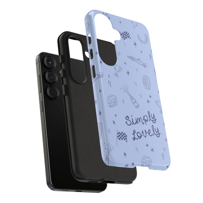 Blue Doodle "Simply Lovely" F1 Phone Case Design