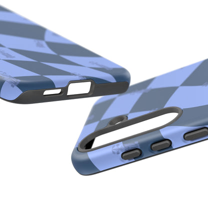 F1 Phone Case Blue Checkerboard Design, Trendy F1 Gift, Formula 1 Gift, Cute F1 Phone Case, Unique Formula One Phone Case