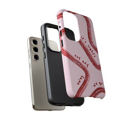 Pink and Red Lights Out F1 Phone Case Design, Trendy F1 Gift, Formula 1 Gift, Cute F1 Phone Case, Unique Formula One Phone Case