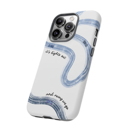 F1 Phone Case Blue Painted "its lights out and away we go", Trendy F1 Gift, Formula 1 Gift, Cute F1 Phone Case, Gift for F1 Fans