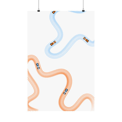 McLaren Orange and Blue F1 Matte Vertical Poster | Formula 1 Art Print (US SIZING)