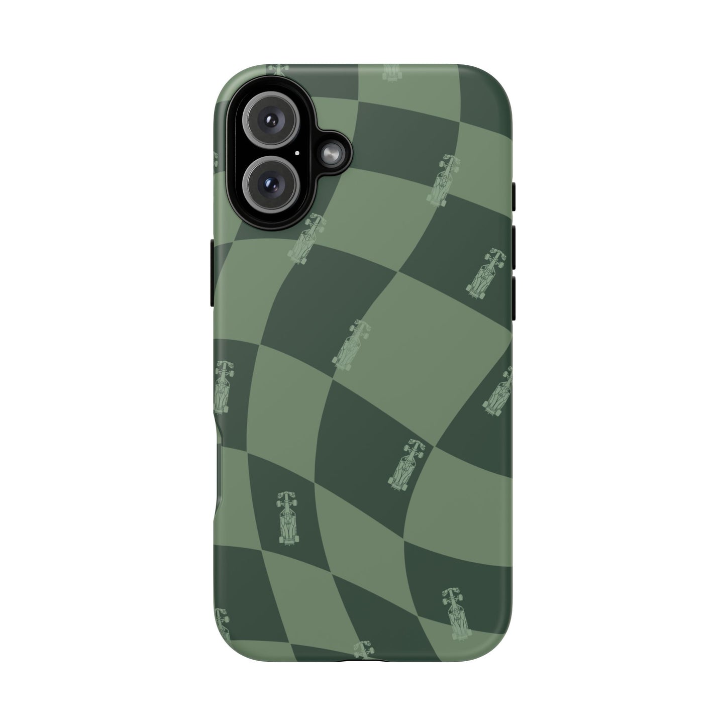 F1 Phone Case Green Checkerboard Design, Trendy F1 Gift, Formula 1 Gift, Cute F1 Phone Case, Unique Formula One Phone Case
