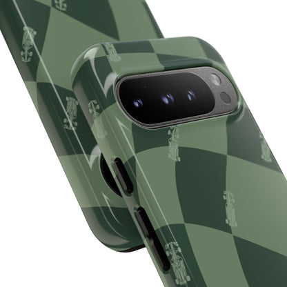 F1 Phone Case Green Checkerboard Design, Trendy F1 Gift, Formula 1 Gift, Cute F1 Phone Case, Unique Formula One Phone Case