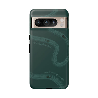 F1 Phone Case Monochrome Green Painted "its lights out and away we go", Trendy F1 Gift, Formula 1 Gift, Cute F1 Phone Case, Phone Case
