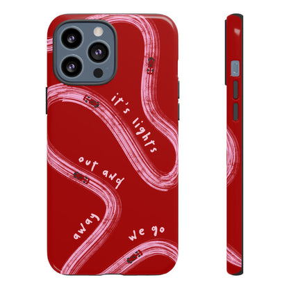 Red and Pink Lights Out F1 Phone Case Design, Trendy F1 Gift, Formula 1 Gift, Cute F1 Phone Case, Unique Formula One Phone Case