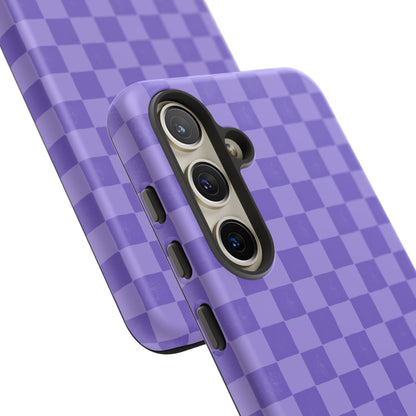 Simply Lovely Purple Checkered F1 Phone Case Design, Trendy F1 Gift, Formula 1 Gift, Cute F1 Phone Case