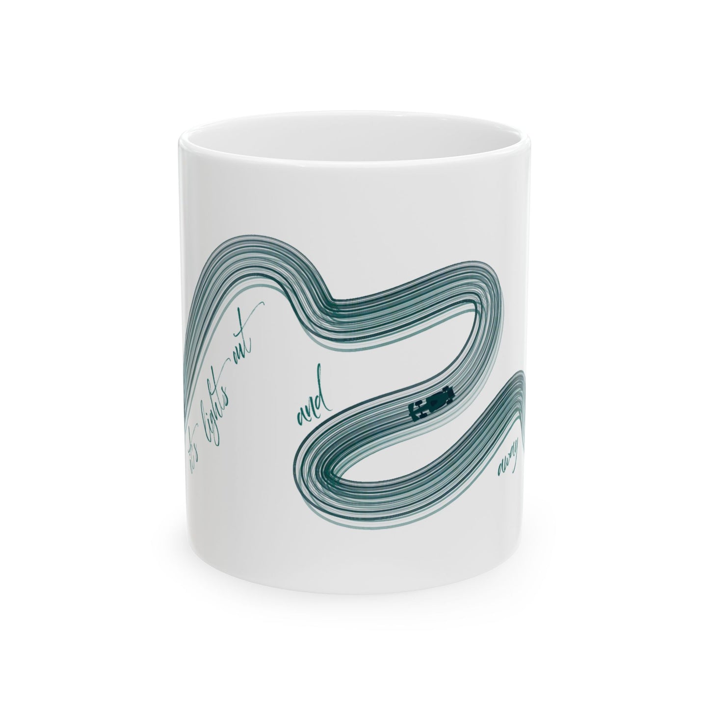 Green Painted F1  It's Lights Out and Away We Go Mug, Unique Gift for Coffee Lovers, Whimsical Formula 1 Gift