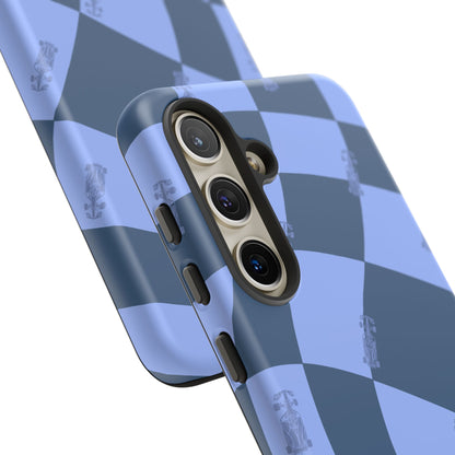 F1 Phone Case Blue Checkerboard Design, Trendy F1 Gift, Formula 1 Gift, Cute F1 Phone Case, Unique Formula One Phone Case