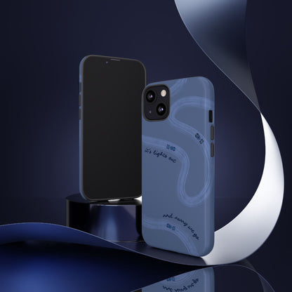 F1 Phone Case Monochrome Dark Blue Painted "its lights out and away we go", Trendy F1 Gift, Formula 1 Gift, Cute F1 Phone Case, Phone Case