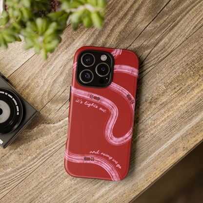 Red and Pink Lights Out F1 Phone Case Design, Trendy F1 Gift, Formula 1 Gift, Cute F1 Phone Case, Unique Formula One Phone Case