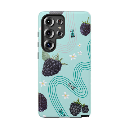 Teal F1 Mercedes and Blackberries Phone Case , Trendy F1 Gift, Formula 1 Gift, Cute Fruit F1 Phone Case, Unique Phone Case