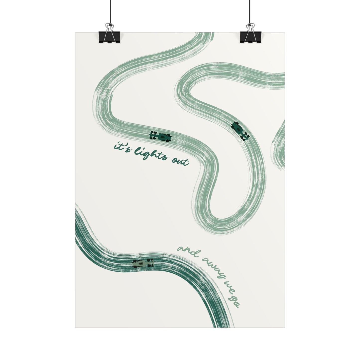 Green F1 Giclée Print Poster | Minimalist F1 Art - EU SIZING (Physical Print)