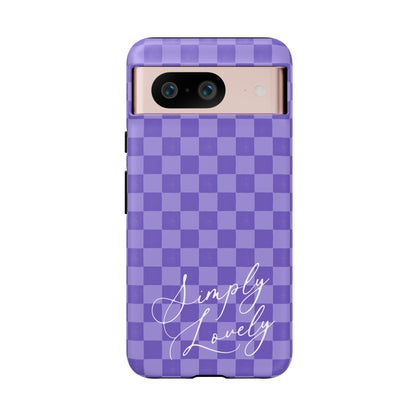Simply Lovely Purple Checkered F1 Phone Case Design, Trendy F1 Gift, Formula 1 Gift, Cute F1 Phone Case
