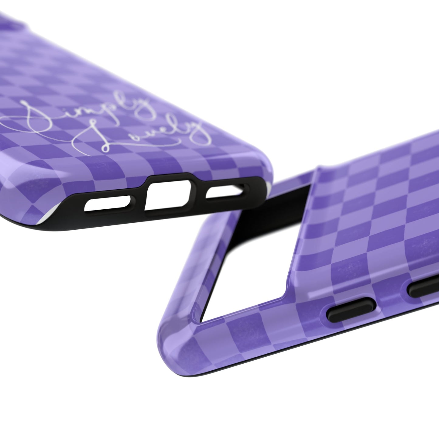 Simply Lovely Purple Checkered F1 Phone Case Design, Trendy F1 Gift, Formula 1 Gift, Cute F1 Phone Case