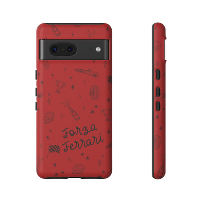 F1 Ferrari Racing Doodle "Forza Ferrari" F1 Phone Case Design