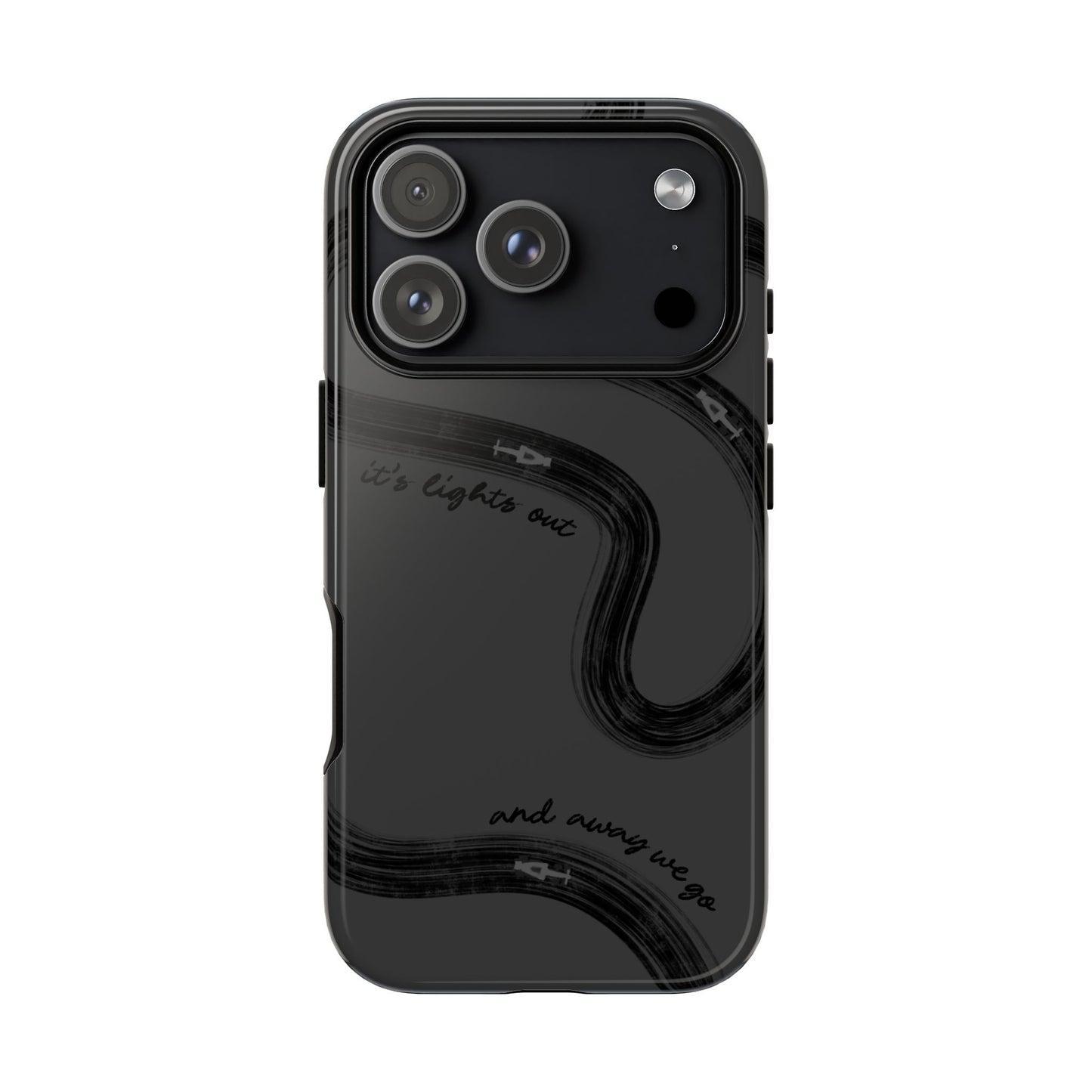 F1 Phone Case Monochrome Black Painted "its lights out and away we go", Trendy F1 Gift, Formula 1 Gift, Cute F1 Phone Case, Phone Case