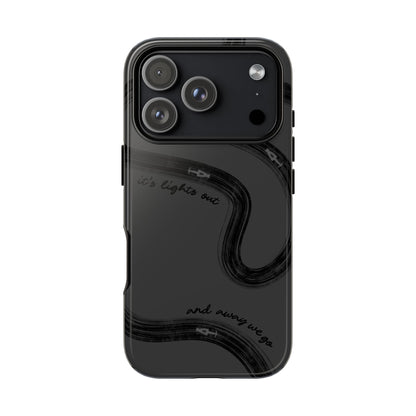 F1 Phone Case Monochrome Black Painted "its lights out and away we go", Trendy F1 Gift, Formula 1 Gift, Cute F1 Phone Case, Phone Case