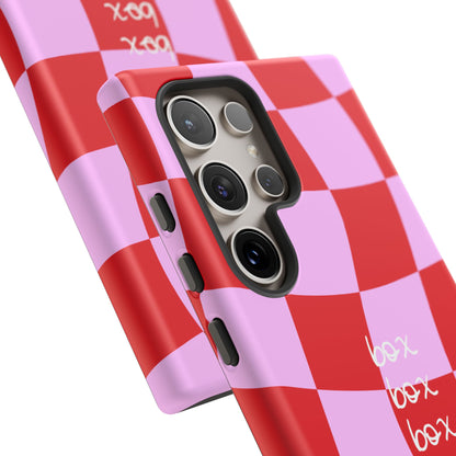 Pink and Red Checkered F1 Phone Case, Box Box Box F1 Phone Case
