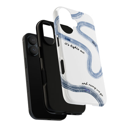 F1 Phone Case Blue Painted "its lights out and away we go", Trendy F1 Gift, Formula 1 Gift, Cute F1 Phone Case, Gift for F1 Fans