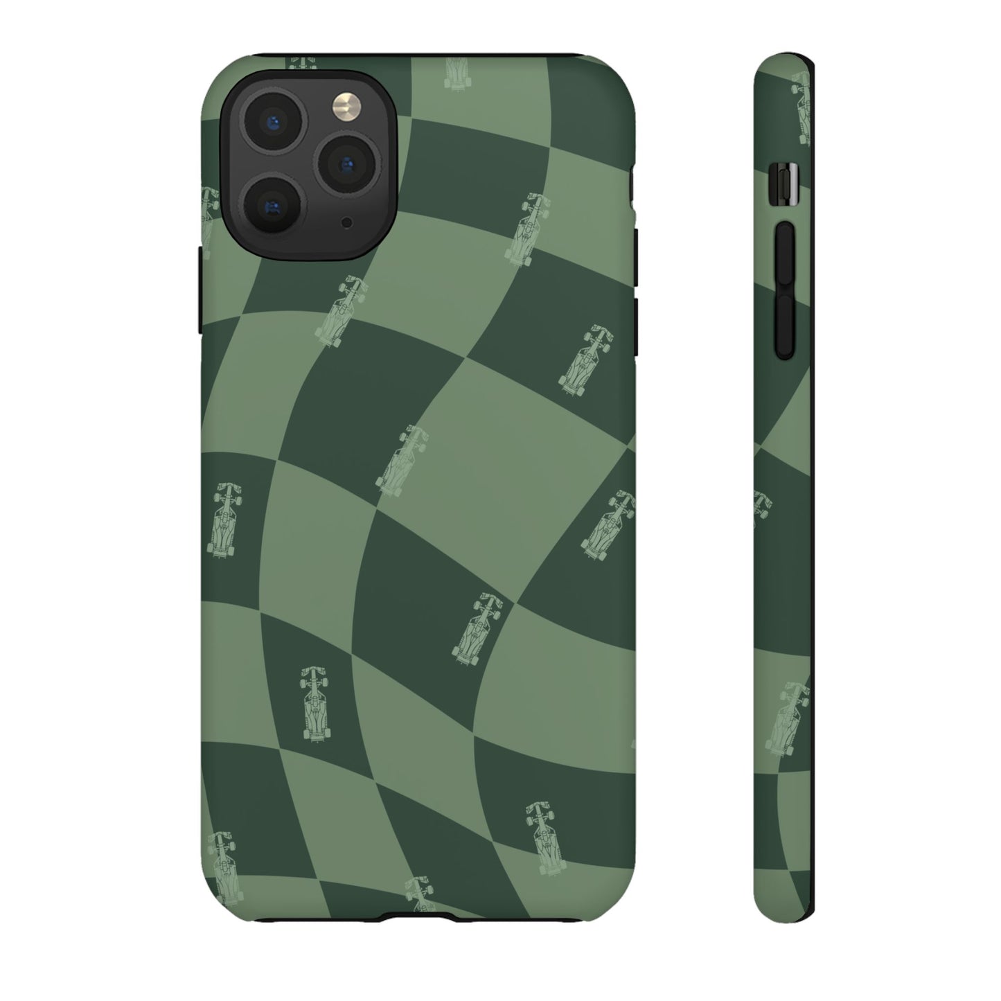 F1 Phone Case Green Checkerboard Design, Trendy F1 Gift, Formula 1 Gift, Cute F1 Phone Case, Unique Formula One Phone Case