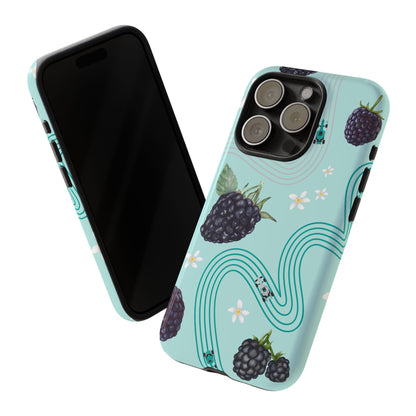 Teal F1 Mercedes and Blackberries Phone Case , Trendy F1 Gift, Formula 1 Gift, Cute Fruit F1 Phone Case, Unique Phone Case