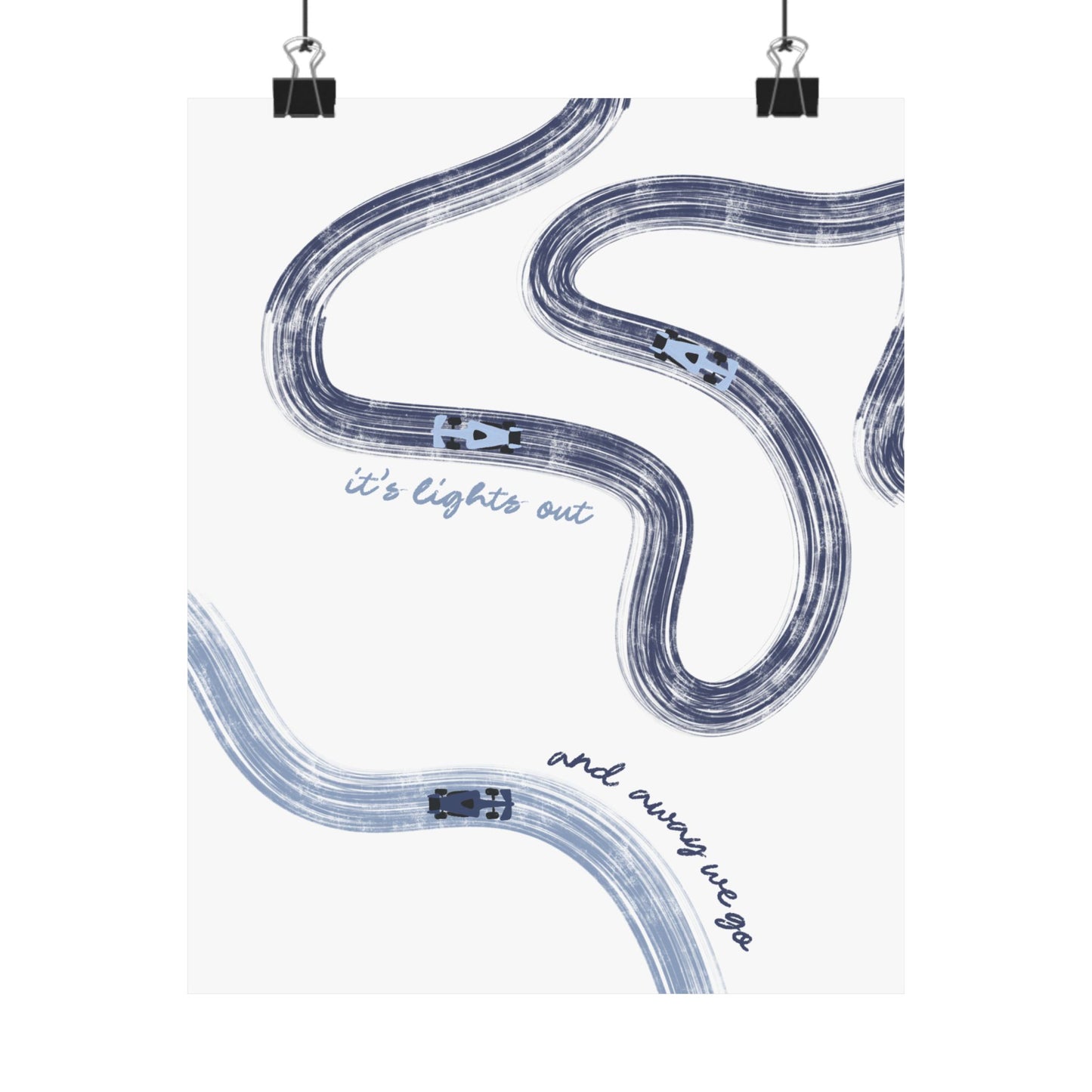 Blue F1 Matte Vertical Poster | F1 Giclée Art Print (US SIZING)