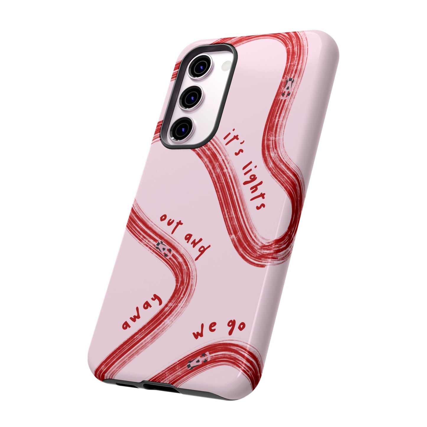 Pink and Red Lights Out F1 Phone Case Design, Trendy F1 Gift, Formula 1 Gift, Cute F1 Phone Case, Unique Formula One Phone Case