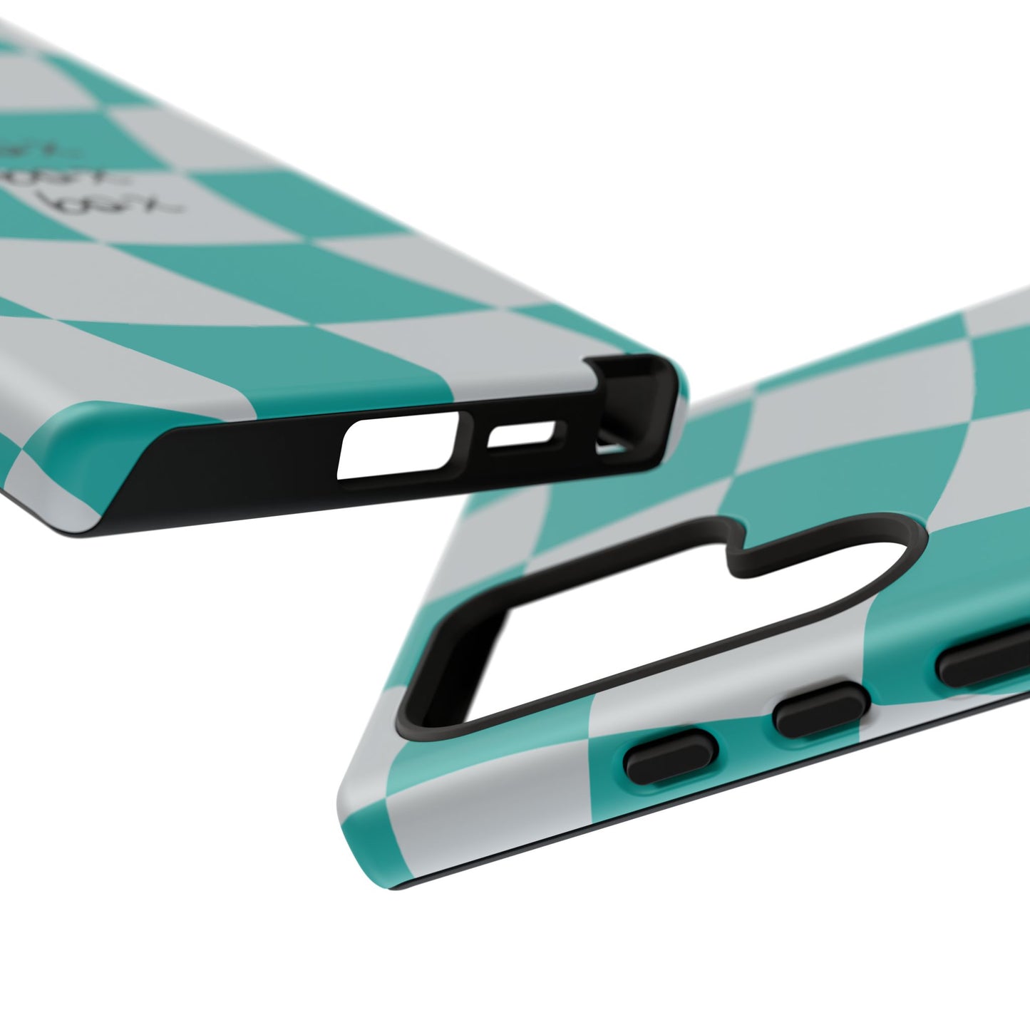 Mercedes Teal and Grey Checkered F1 Phone Case, Box Box Box F1 Phone Case