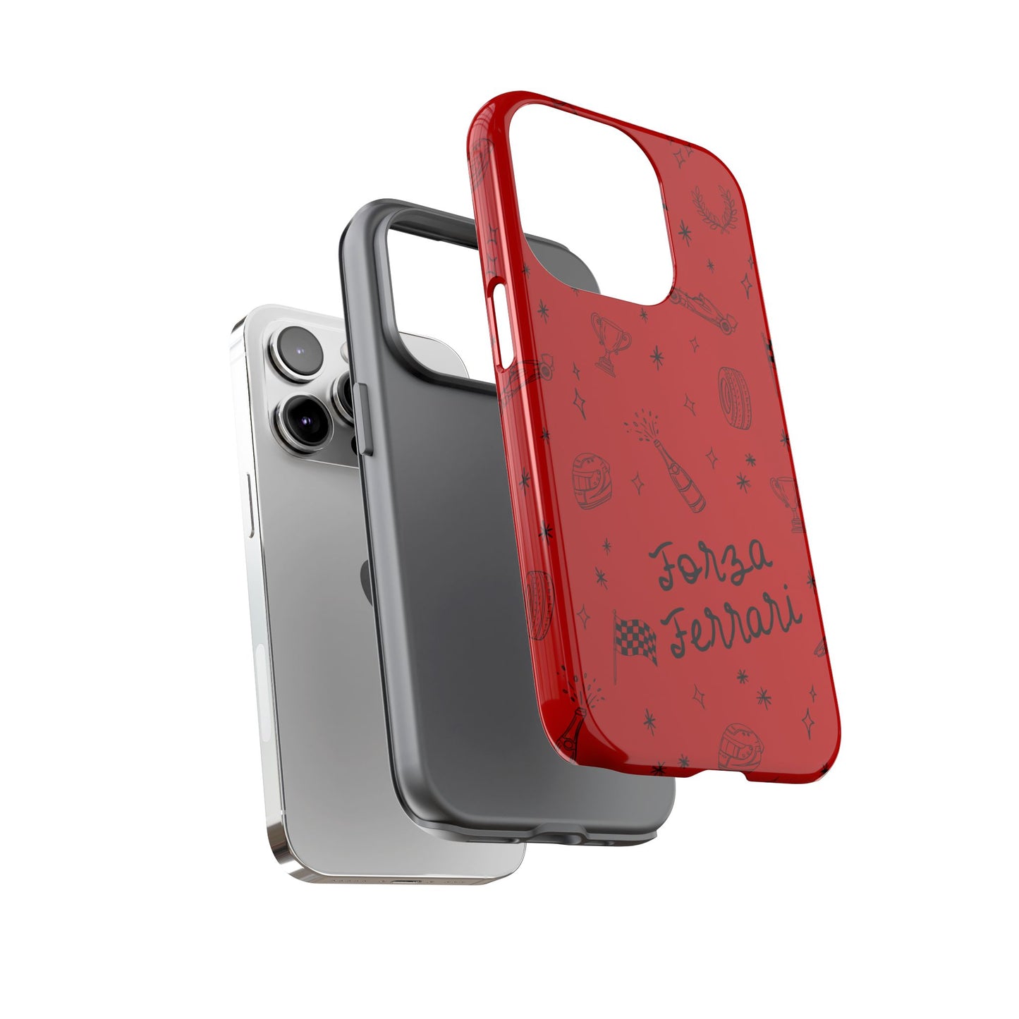 F1 Ferrari Racing Doodle "Forza Ferrari" F1 Phone Case Design