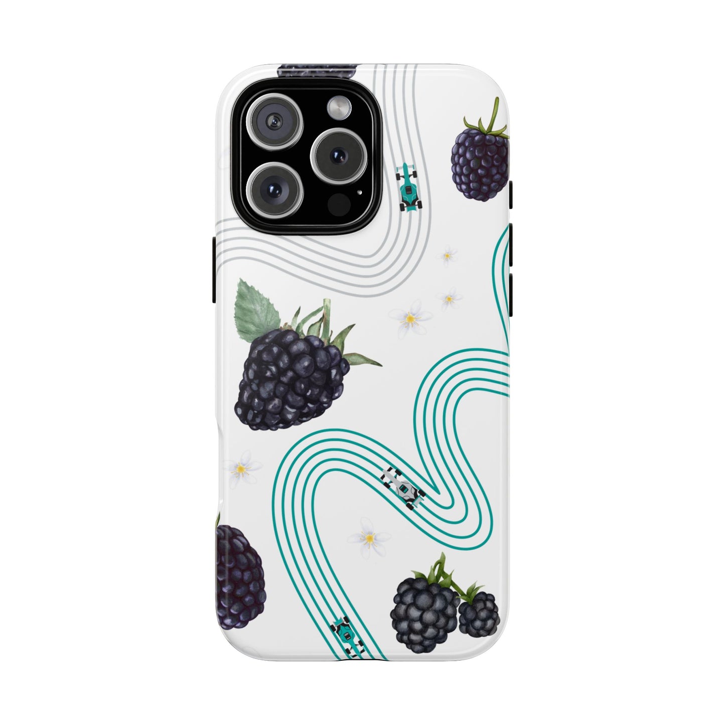 F1 Mercedes and Blackberries Phone Case , Trendy F1 Gift, Formula 1 Gift, Cute Fruit F1 Phone Case, Unique Phone Case