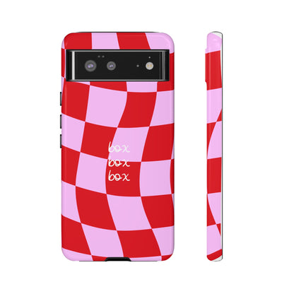 Pink and Red Checkered F1 Phone Case, Box Box Box F1 Phone Case
