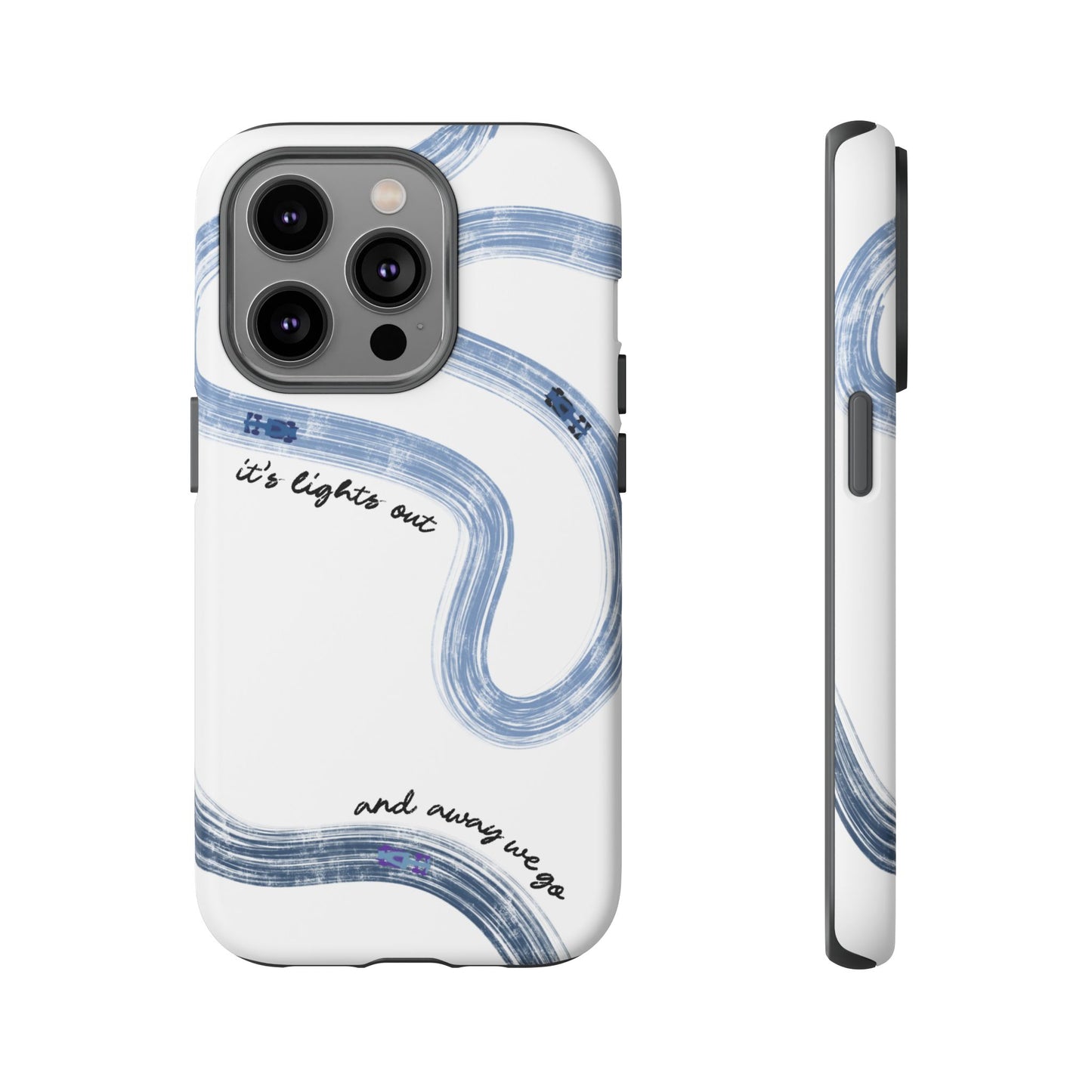 F1 Phone Case Blue Painted "its lights out and away we go", Trendy F1 Gift, Formula 1 Gift, Cute F1 Phone Case, Gift for F1 Fans