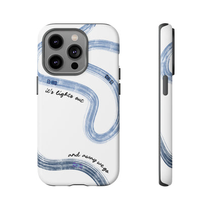 F1 Phone Case Blue Painted "its lights out and away we go", Trendy F1 Gift, Formula 1 Gift, Cute F1 Phone Case, Gift for F1 Fans