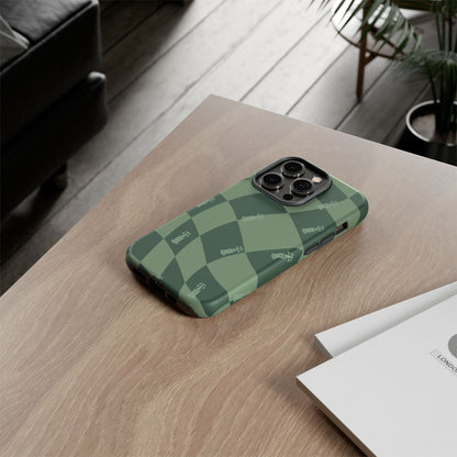 F1 Phone Case Green Checkerboard Design, Trendy F1 Gift, Formula 1 Gift, Cute F1 Phone Case, Unique Formula One Phone Case