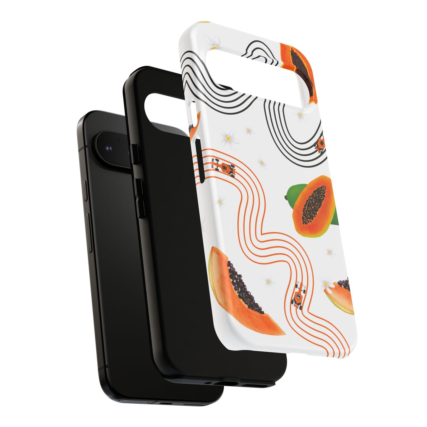 F1 McLaren and Papaya Phone Case , Trendy F1 Gift, Formula 1 Gift, Cute Fruit F1 Phone Case, Unique Phone Case