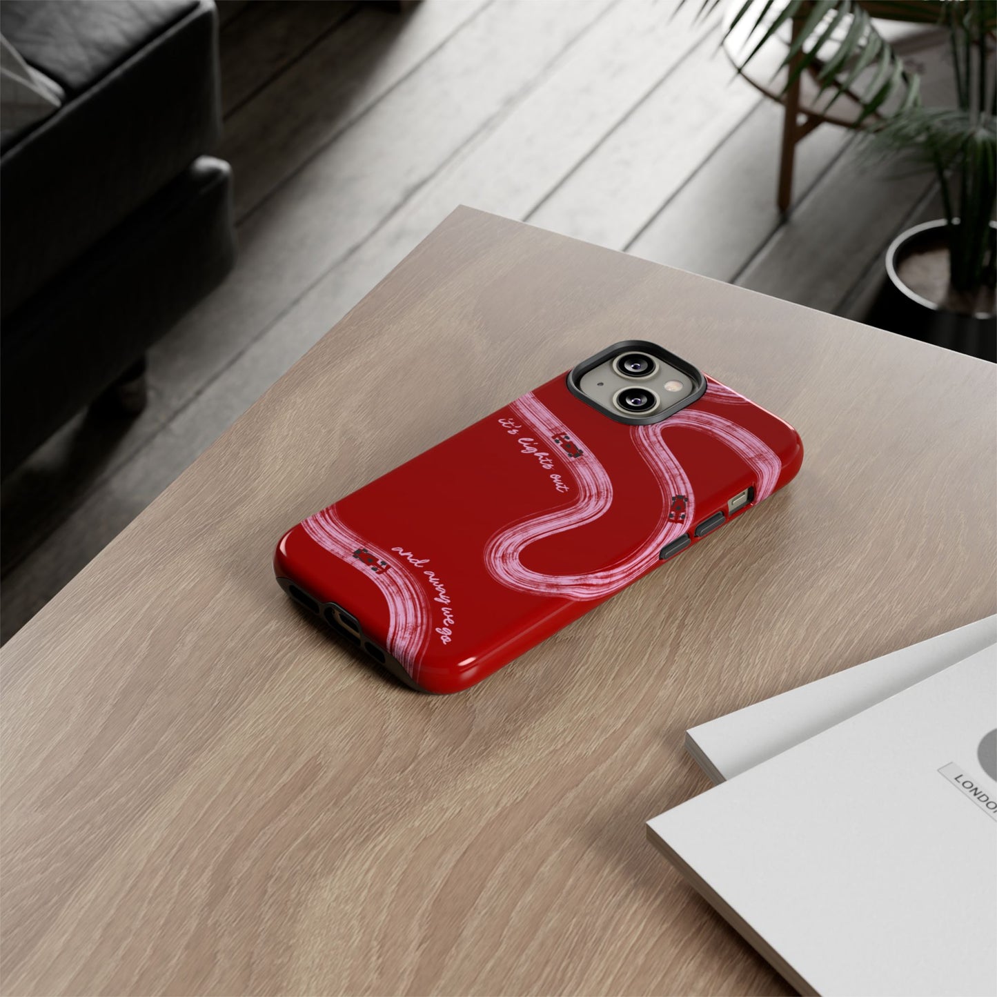 Red and Pink Lights Out F1 Phone Case Design, Trendy F1 Gift, Formula 1 Gift, Cute F1 Phone Case, Unique Formula One Phone Case