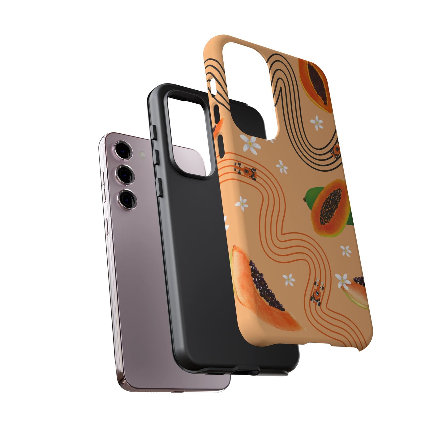 Orange F1 McLaren and Papaya Phone Case, Trendy F1 Gift, Formula 1 Gift, Cute Fruit F1 Phone Case, Unique Phone Case