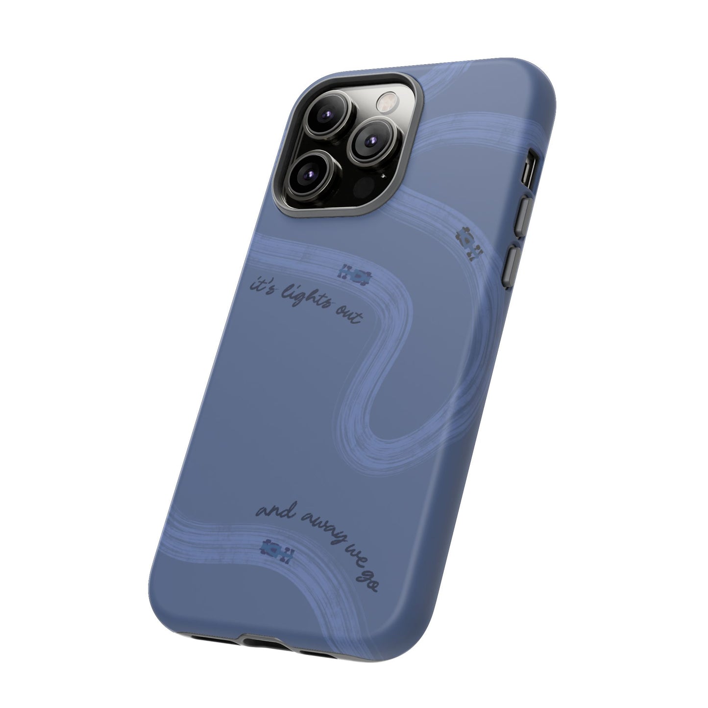 F1 Phone Case Monochrome Dark Blue Painted "its lights out and away we go", Trendy F1 Gift, Formula 1 Gift, Cute F1 Phone Case, Phone Case