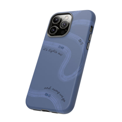 F1 Phone Case Monochrome Dark Blue Painted "its lights out and away we go", Trendy F1 Gift, Formula 1 Gift, Cute F1 Phone Case, Phone Case