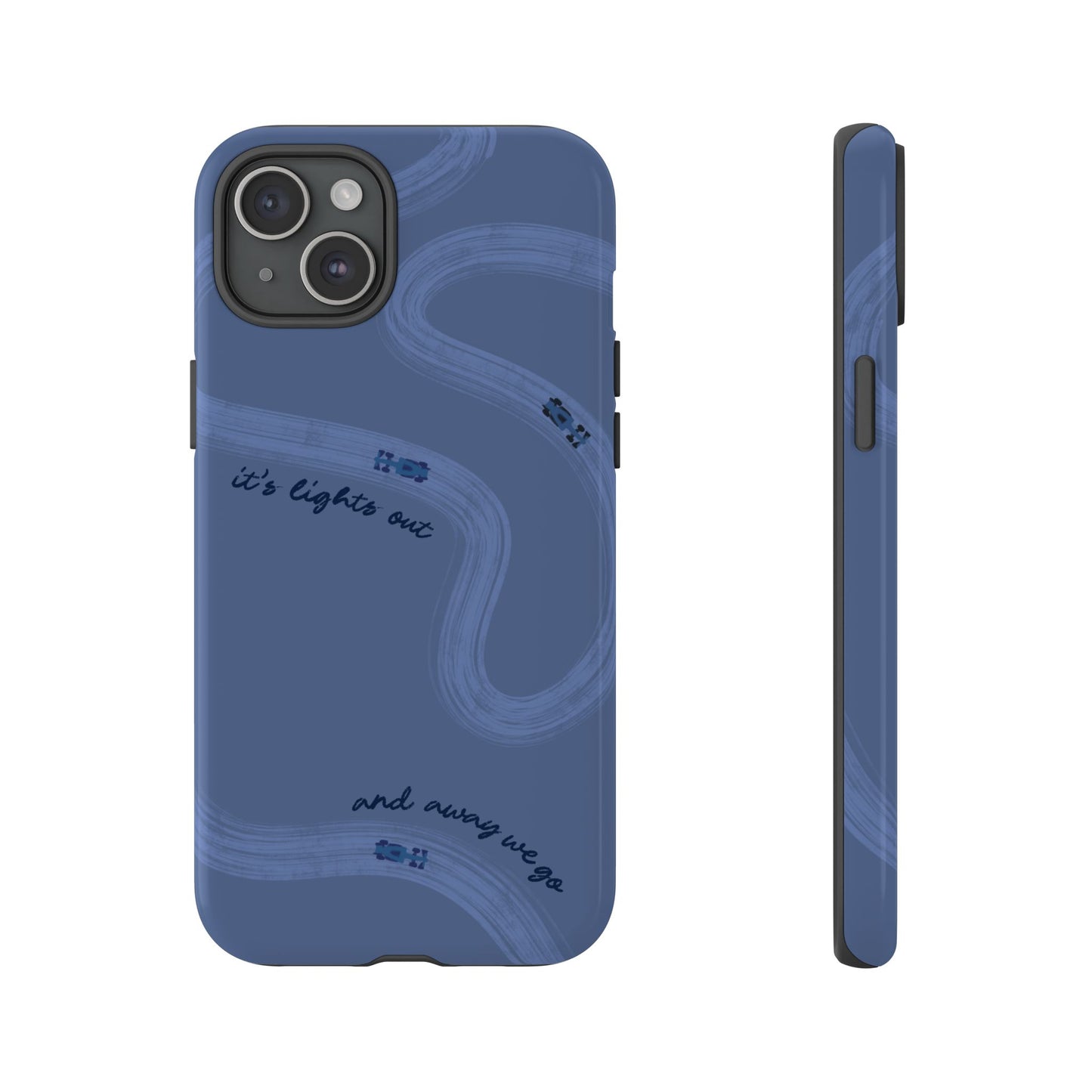 F1 Phone Case Monochrome Dark Blue Painted "its lights out and away we go", Trendy F1 Gift, Formula 1 Gift, Cute F1 Phone Case, Phone Case