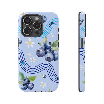 Blue F1 Williams and Blueberries Phone Case, Trendy F1 Gift, Formula 1 Gift, Cute Fruit F1 Phone Case, Unique Phone Case