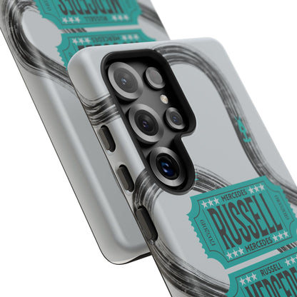 Mercedes F1 Phone Case Painted Ticket Stubs, Trendy F1 Gift, Formula 1 Gift, Cute F1 Phone Case