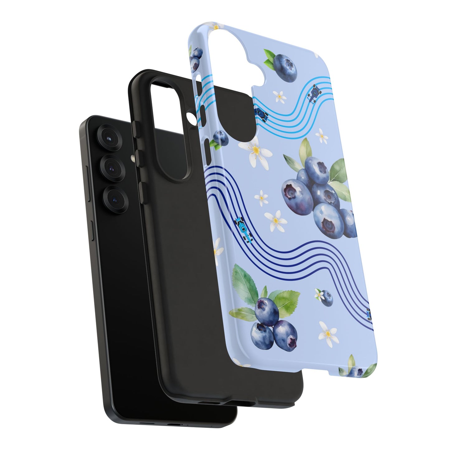 Blue F1 Williams and Blueberries Phone Case, Trendy F1 Gift, Formula 1 Gift, Cute Fruit F1 Phone Case, Unique Phone Case