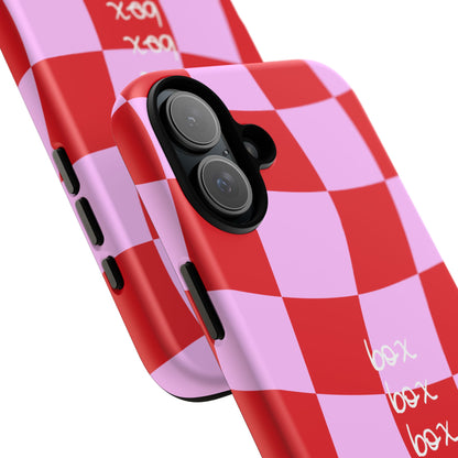 Pink and Red Checkered F1 Phone Case, Box Box Box F1 Phone Case
