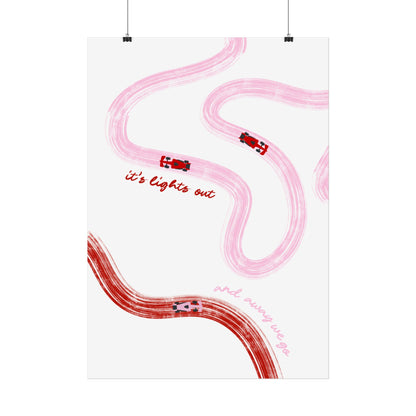 Pink and Red F1 Giclée Print Poster | Minimalist F1 Art - EU SIZING (Physical Print)
